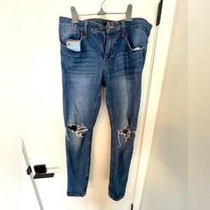 Forever 21 Distressed Ripped Jeans